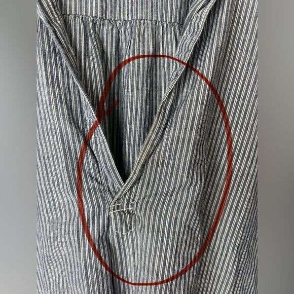 CP Shades Blue/White Striped Teton Lagenlook Tunic Top Size Medium **Flawed** - Picture 8 of 16